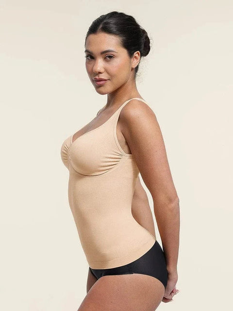 Camisole Gainante Sans Couture À Soutien Poitrine et Ventre Plat Pour Femmes - CurvyPower