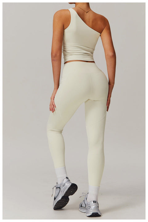 CurvyPower | FR Crop Top Crop Top Gainant Une Épaule Avec Coussinets Amovibles Pour Femmes