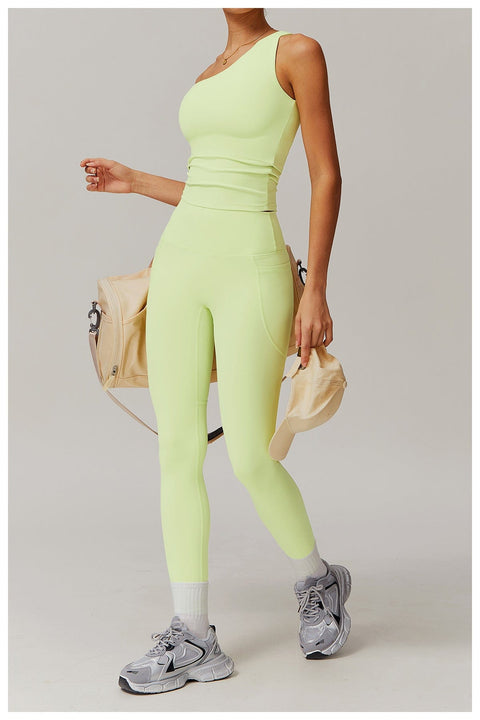 CurvyPower | FR Crop Top Crop Top Gainant Une Épaule Avec Coussinets Amovibles Pour Femmes