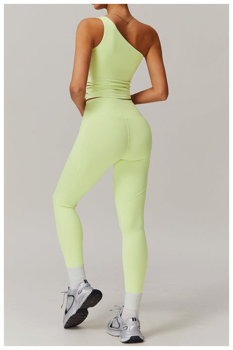 CurvyPower | FR Crop Top Crop Top Gainant Une Épaule Avec Coussinets Amovibles Pour Femmes