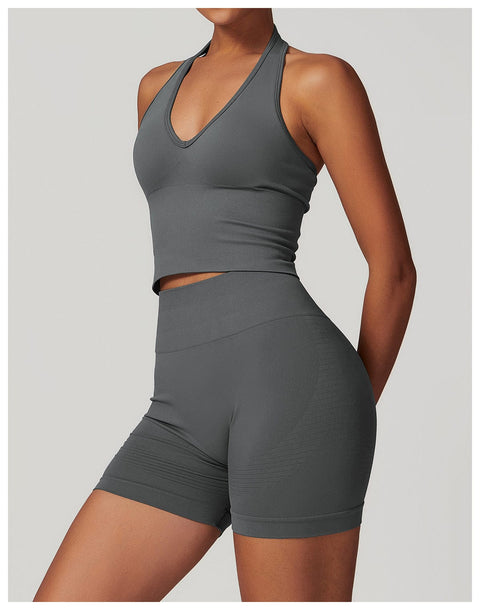 CurvyPower | FR Débardeur Débardeur Gainant Sans Couture Dos Nu Col Halter