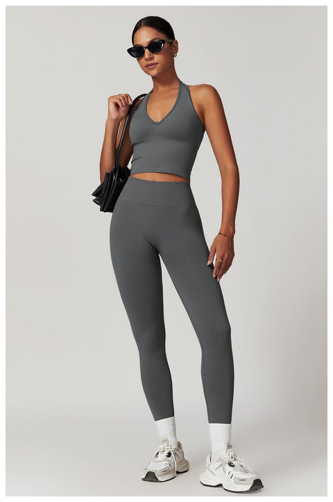 CurvyPower | FR Débardeur Débardeur Gainant Sans Couture Dos Nu Col Halter