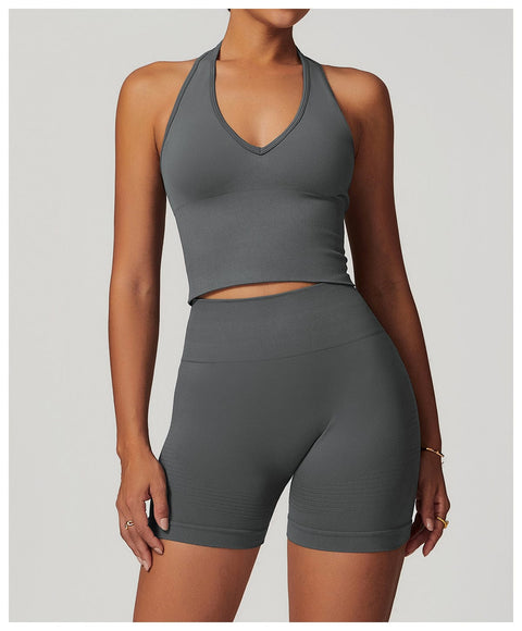 CurvyPower | FR Débardeur Débardeur Gainant Sans Couture Dos Nu Col Halter