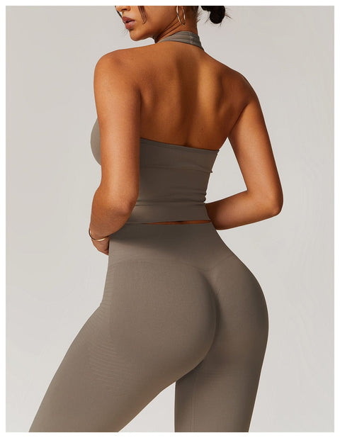 CurvyPower | FR Débardeur Débardeur Gainant Sans Couture Dos Nu Col Halter
