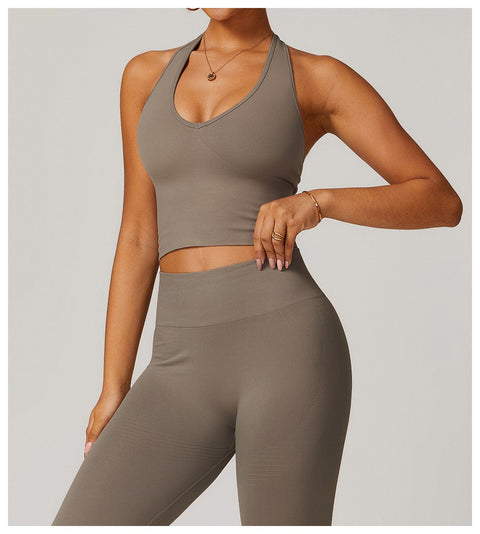 CurvyPower | FR Débardeur Débardeur Gainant Sans Couture Dos Nu Col Halter