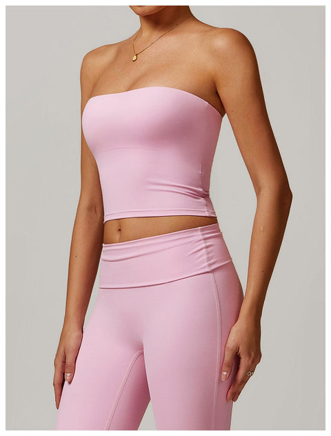 CurvyPower | UK Crop Top Seamless Strapless Quick-Dry Shaping Tube Top for Women