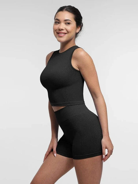 CurvyPower | FR Crop Top Brassière De Sport Sans Couture À Bonnets Amovibles Pour Yoga et Fitness