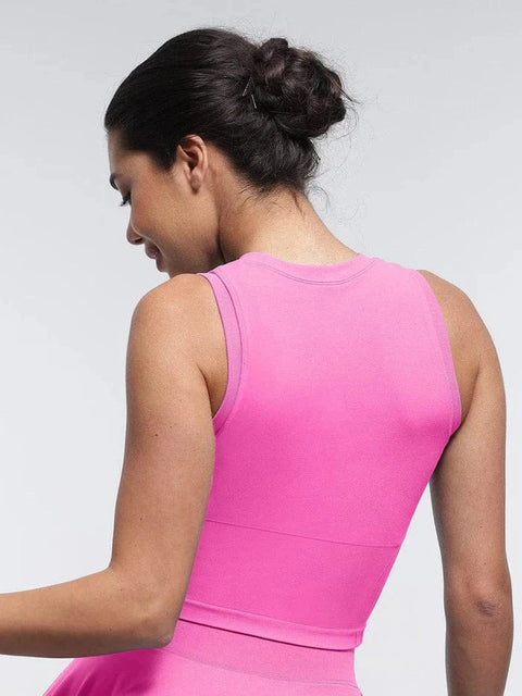 CurvyPower | FR Crop Top Brassière De Sport Sans Couture À Bonnets Amovibles Pour Yoga et Fitness