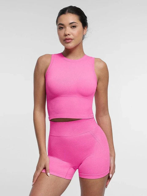 CurvyPower | FR Crop Top Brassière De Sport Sans Couture À Bonnets Amovibles Pour Yoga et Fitness