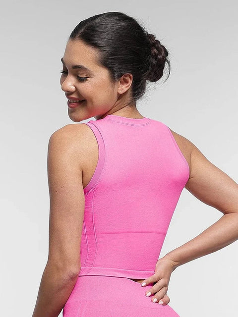 CurvyPower | FR Crop Top Brassière De Sport Sans Couture À Bonnets Amovibles Pour Yoga et Fitness