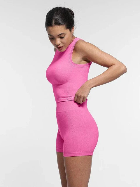 CurvyPower | FR Crop Top Brassière De Sport Sans Couture À Bonnets Amovibles Pour Yoga et Fitness