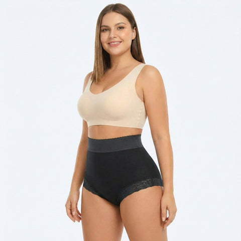 CurvyPower | Be You ! Noir / S Culotte Gainante Taille Haute En Dentelle Pour Femmes