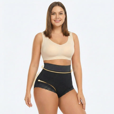Culotte Gainante Taille Haute En Dentelle Pour Femmes - CurvyPower