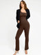 CurvyPower | UK Jumpsuit Seamless Shaping Jumpsuit with Slanted Shoulder and Flared Legs