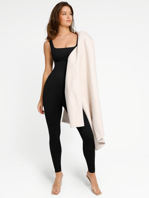 CurvyPower Jumpsuit Shapewear Slimming Jumpsuit With Square Neck U-Shaped Back