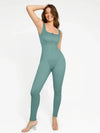 CurvyPower | UK Jumpsuit Sports Sauna Shaping Jumpsuit with Front Zipper and Slit
