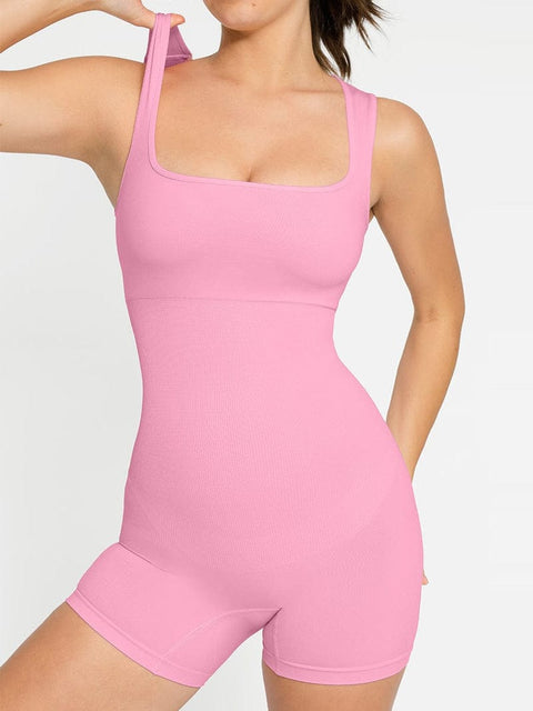 CurvyPower | UK Jumpsuit Square Neck Tummy Control Shaping Jumpsuit