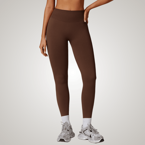 CurvyPower | FR Marron / S Legging Gainant Taille Haute Ventre Plat Remonte-Fesses Sans Couture Pour Femmes