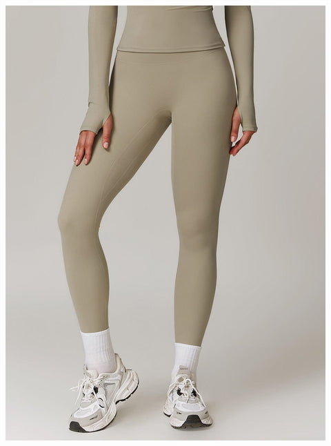 CurvyPower | Be You ! UK Legging Camel Brown / S Legging Gainant Taille Haute Remonte-Fesses De Sport Pour Femmes