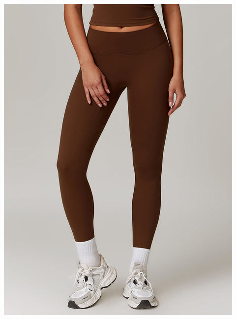 CurvyPower | Be You ! UK Legging Chocolate Brown / S Legging Gainant Taille Haute Remonte-Fesses De Sport Pour Femmes