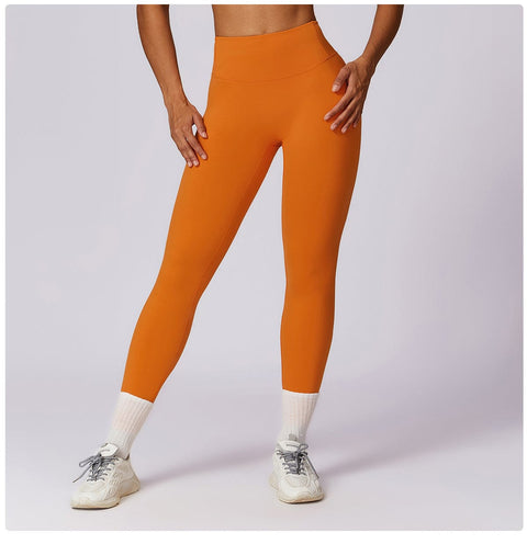 CurvyPower | FR Legging Orange Brûlé / S Legging de Sport Sculptant Taille Haute Ventre Plat Pour Femmes