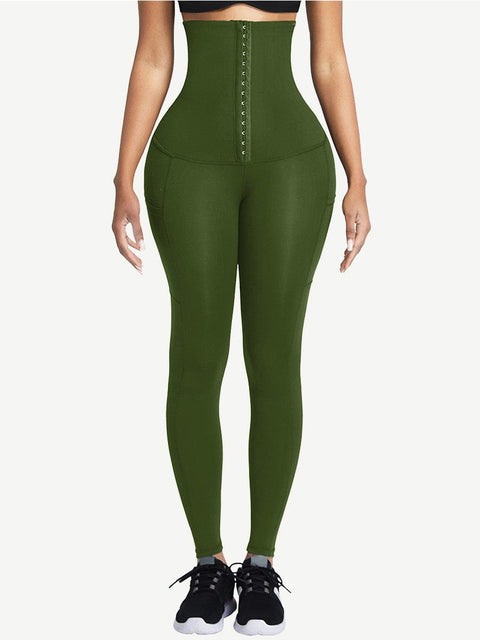 CurvyPower | FR Legging Vert Foncé / S Legging Sculptant Taille Haute Ventre Plat