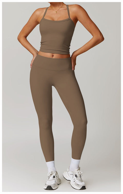 CurvyPower | Be You ! UK Legging Brown / S Legging Gainant Taille Haute Remonte-Fesses De Sport Pour Femmes