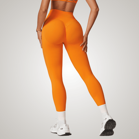 CurvyPower | UK Legging Persimmon Orange / S Women’s High-Waisted Yoga Leggings Bum-Lifting, Tummy Control, Seamless Workout & Gym Shaping Leggings