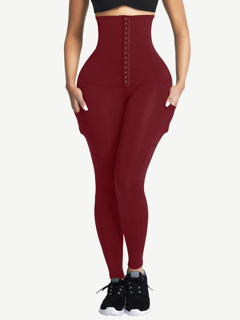 CurvyPower | FR Legging Bordeaux / S Legging Sculptant Taille Haute Ventre Plat