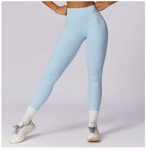CurvyPower | FR Legging Bleu Ciel / S Legging de Sport Sculptant Taille Haute Ventre Plat Pour Femmes