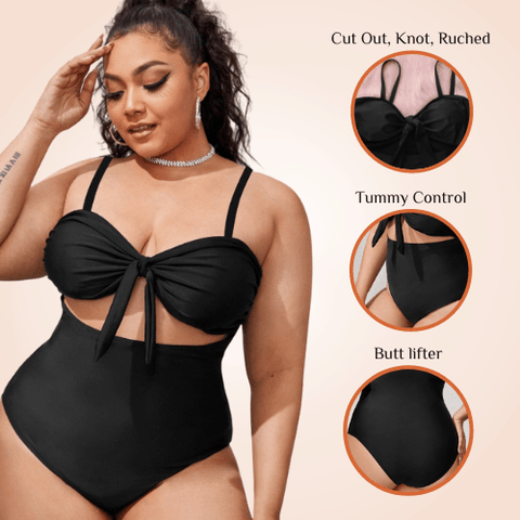 CurvyPower | Be You ! Maillot De Bain Une Pièce Taille Haute Noir