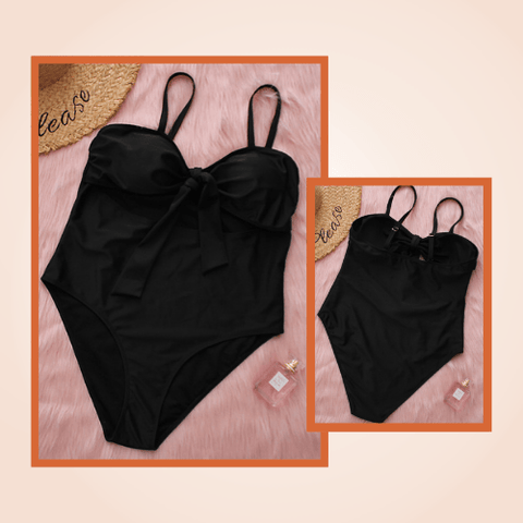 CurvyPower | Be You ! Maillot De Bain Une Pièce Taille Haute Noir