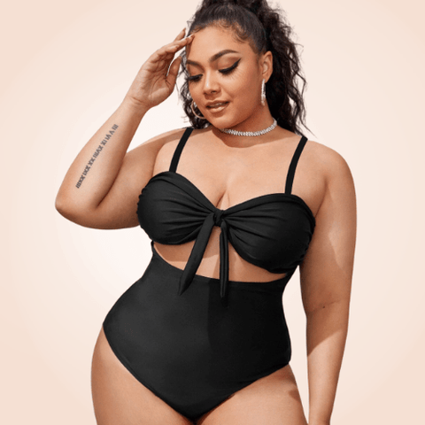 CurvyPower | Be You ! Maillot De Bain Une Pièce Taille Haute Noir