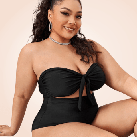CurvyPower | Be You ! Maillot De Bain Une Pièce Taille Haute Noir