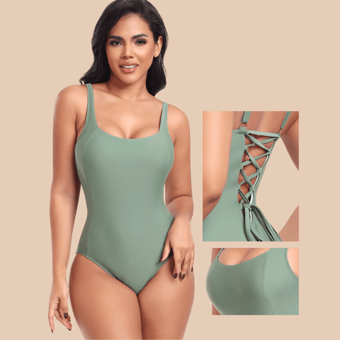 Maillot De Bain 1 Pièce Amincissant Dos Bas - CurvyPower