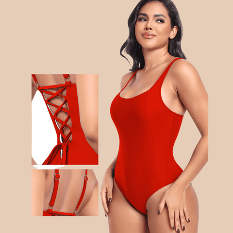 Maillot De Bain 1 Pièce Amincissant Dos Bas - CurvyPower