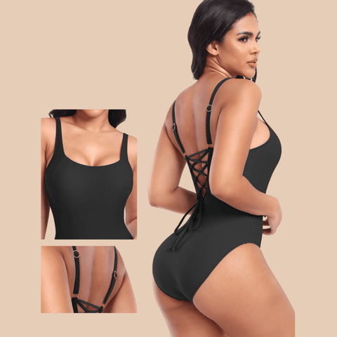 Maillot De Bain 1 Pièce Amincissant Dos Bas - CurvyPower