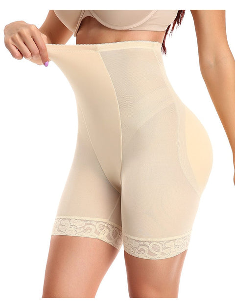 CurvyPower | Be You ! Beige / S Short Gainant Dentelle Remonte-Fesses Avec Coussinets Amovibles