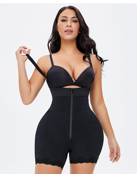 CurvyPower | FR short gainant Noir / S Short Gainant Sans Couture Ventre Plat Remonte-Fesses à Bretelles Réglables Pour Femmes