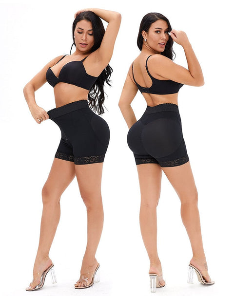 Short Gainant En Dentelle Ventre Plat Remonte-Fesses À Fermeture Éclair Frontale Pour Femmes - CurvyPower