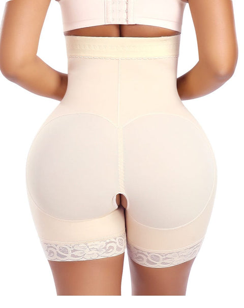 Short Gainant Entrejambe Ouvert En Dentelle Fermeture Éclair Latérale - CurvyPower