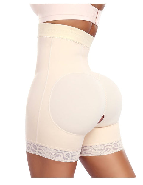 Short Gainant Entrejambe Ouvert En Dentelle Fermeture Éclair Latérale - CurvyPower