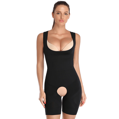 CurvyPower | Be You ! Gainant Noir / S/M Body Gainant Buste Ouvert et Entrejambe Ouvert