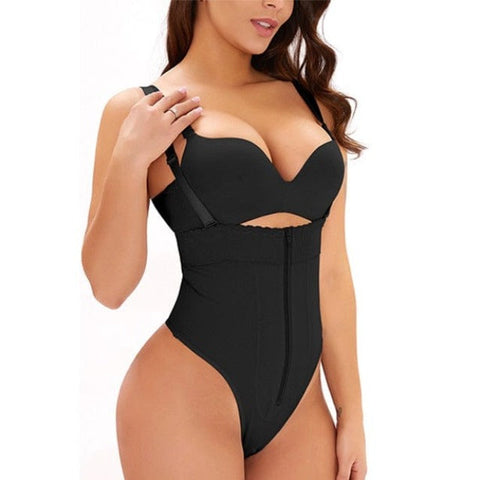 Body Culotte Gainant Dos Nu Avec Fermeture Éclair Frontale Pour Femmes - CurvyPower