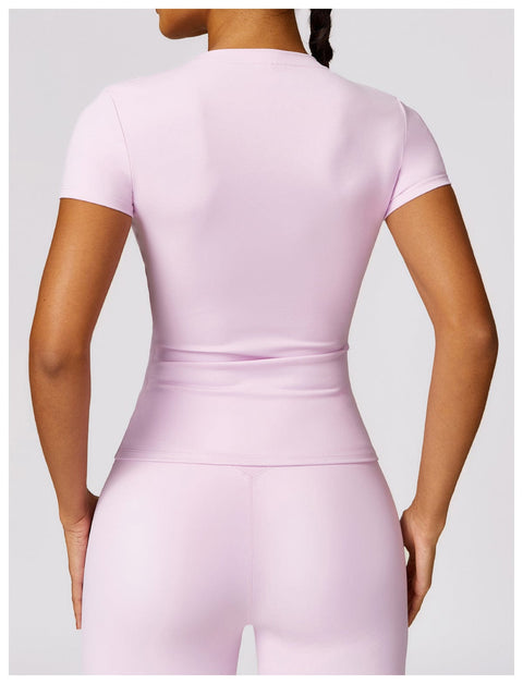 CurvyPower | FR Hauts & Tops T-Shirt de Sport Gainant Séchage Rapide Manches Courtes Pour Femmes