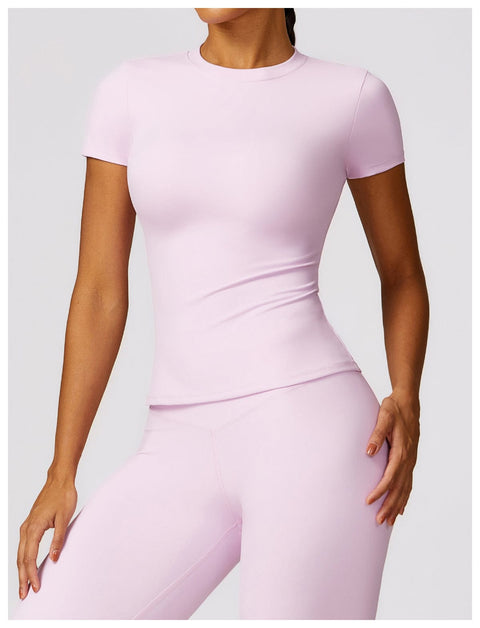 CurvyPower | FR Hauts & Tops T-Shirt de Sport Gainant Séchage Rapide Manches Courtes Pour Femmes