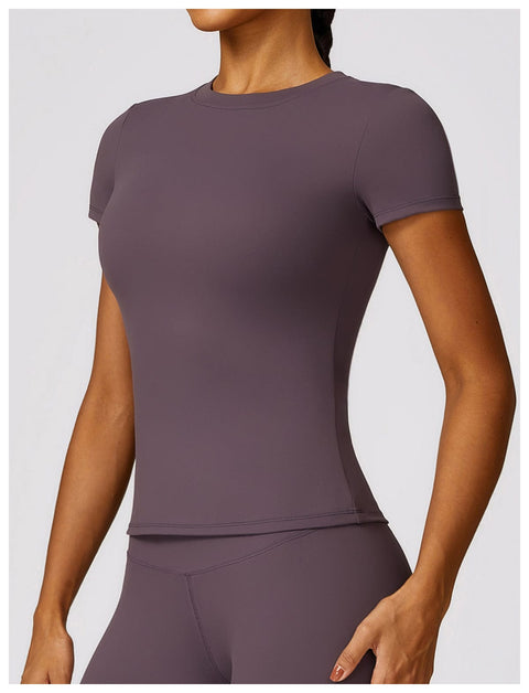 CurvyPower | FR Hauts & Tops T-Shirt de Sport Gainant Séchage Rapide Manches Courtes Pour Femmes