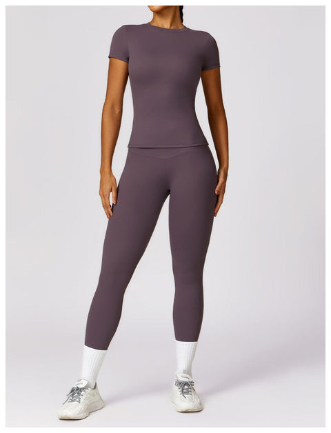 CurvyPower | FR Hauts & Tops T-Shirt de Sport Gainant Séchage Rapide Manches Courtes Pour Femmes