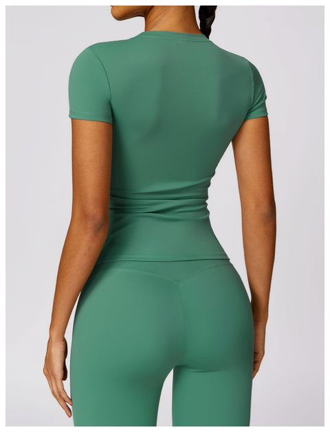 CurvyPower | FR Hauts & Tops T-Shirt de Sport Gainant Séchage Rapide Manches Courtes Pour Femmes