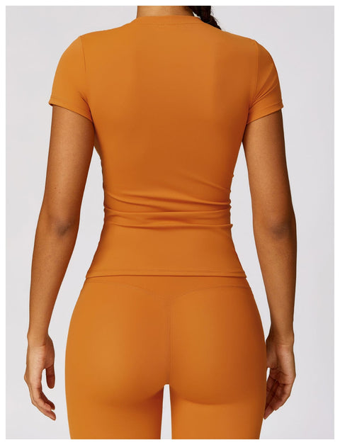 CurvyPower | FR Hauts & Tops T-Shirt de Sport Gainant Séchage Rapide Manches Courtes Pour Femmes